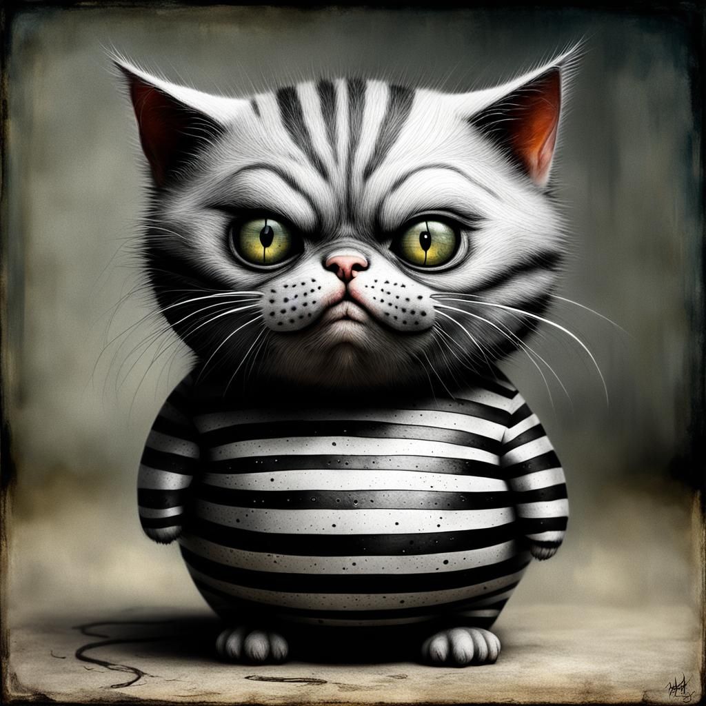 Robotic Kitten-Dog Cyborg in Volcanic Jungle