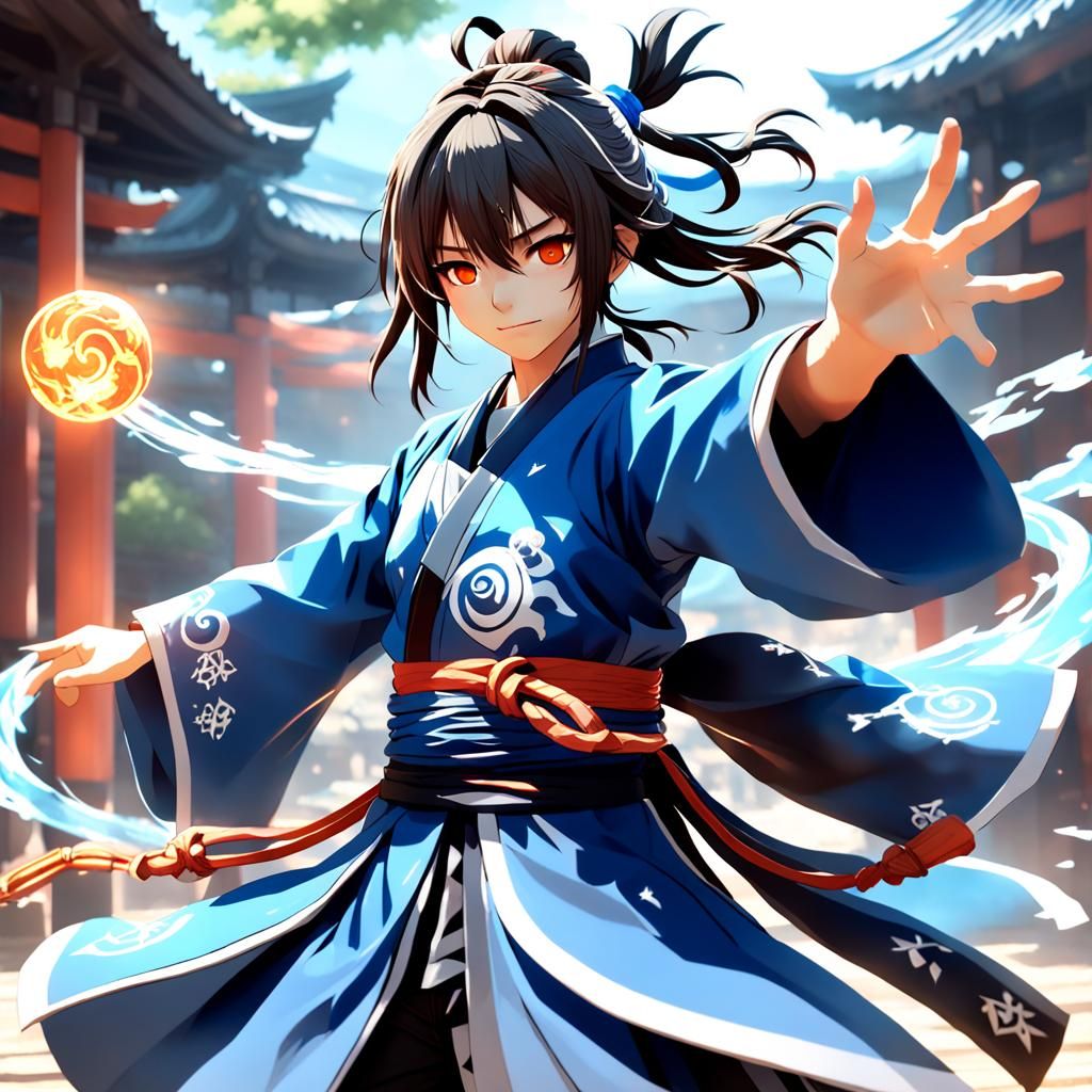 Anime Style Jujutsu Sorcerer Concept Art