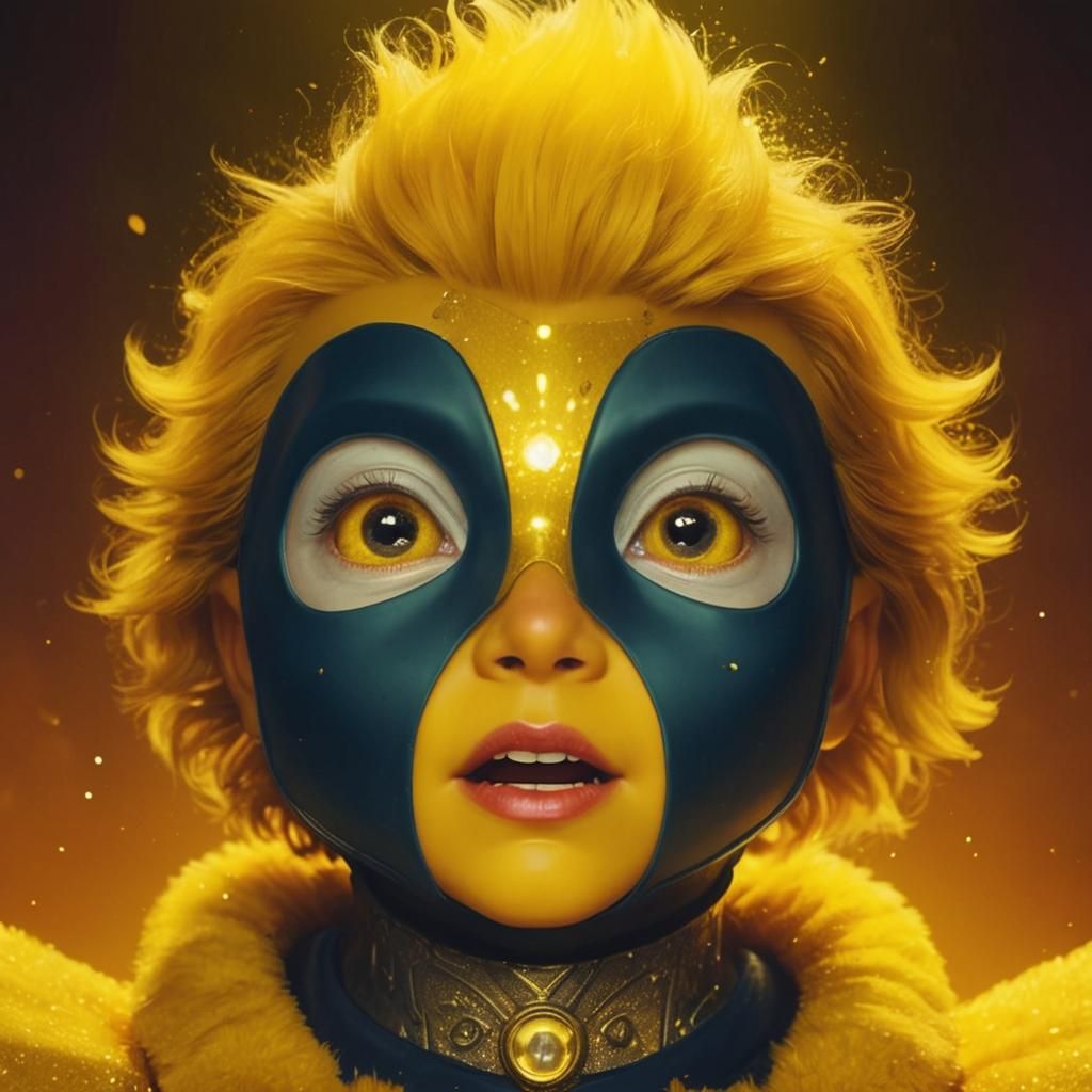 Munchkin Superhero Movie Poster in Art Deco Style