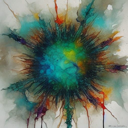 Ethereal Titan in Chiaroscuro: Radiant Core and Shimmering C...