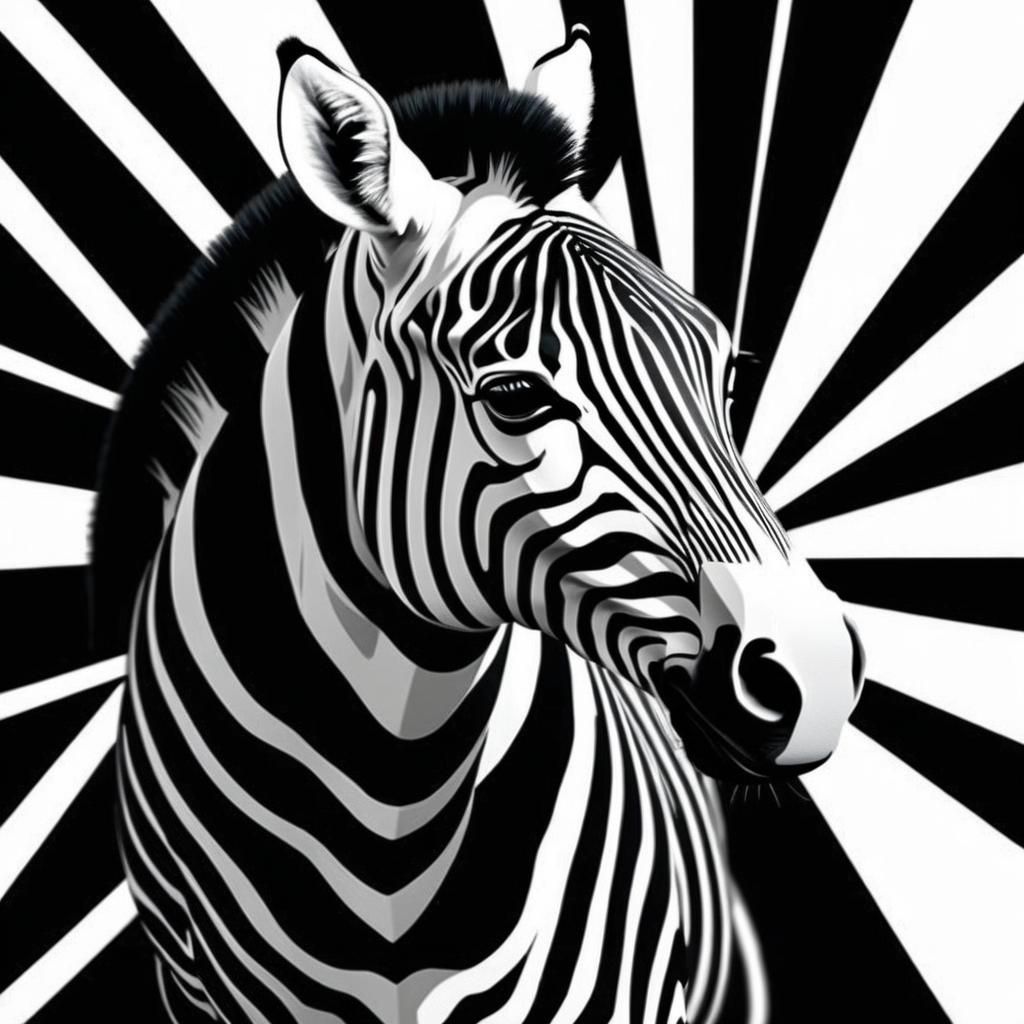 Zebra Patterned Blocks Optical Illusion