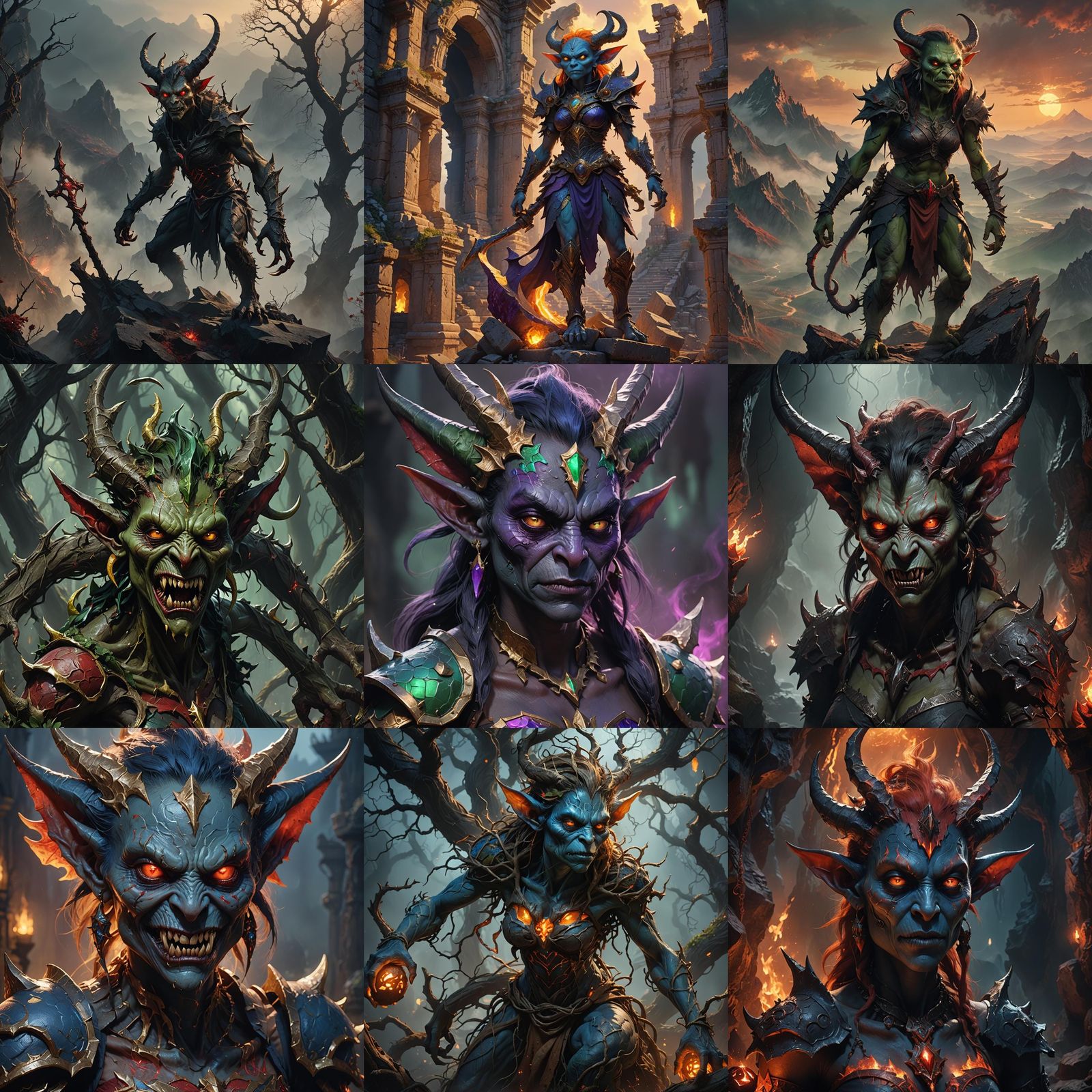 Detailed Female Demon Goblin Concept Art