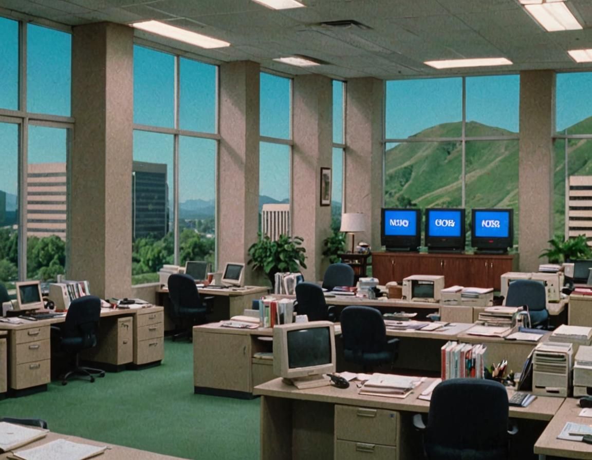 90s Corporate Office in Green Hills: VHS Ad Still
