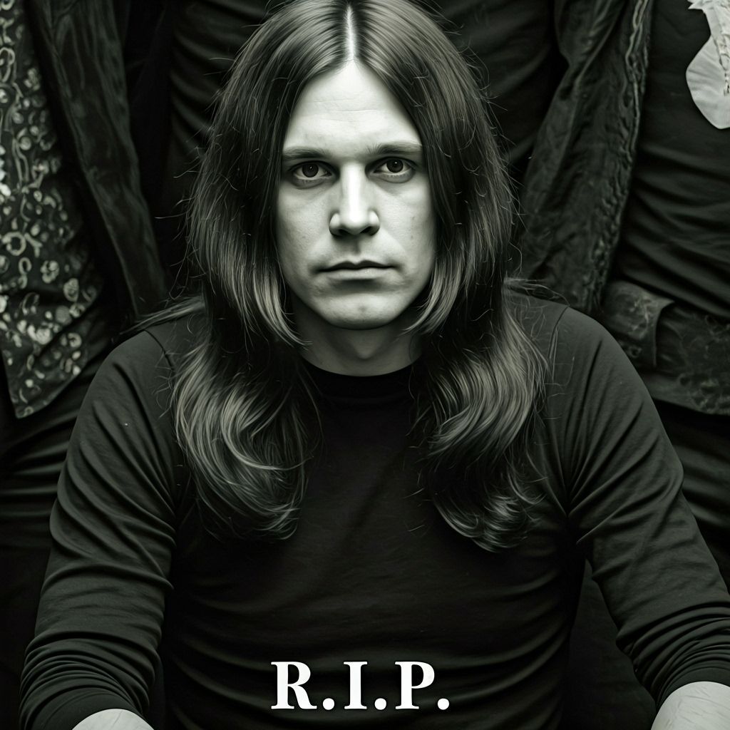 Vintage Portrait of a Young Rock Star in 1970s Style