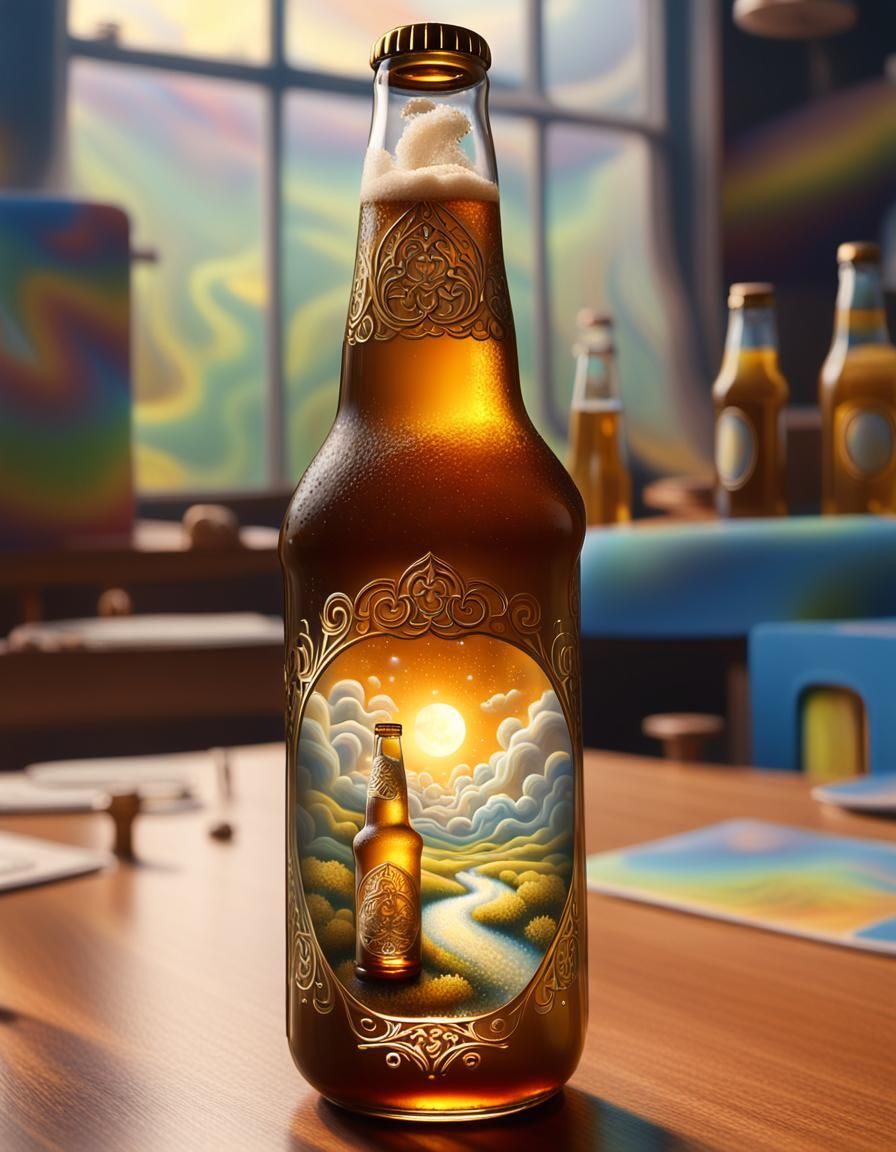 Magic Beer Bottle: A Surreal Miniature World