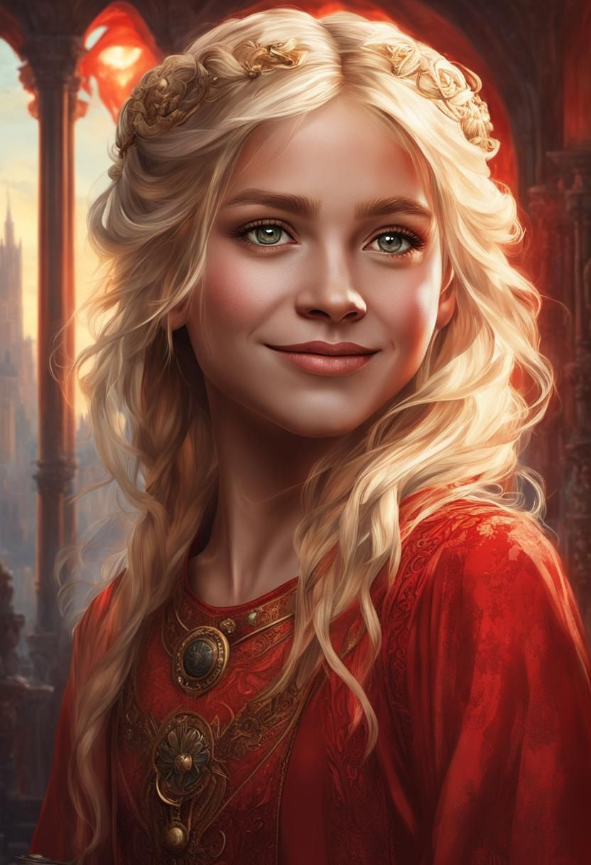 Blonde Girl Portrait in Digital Art Style