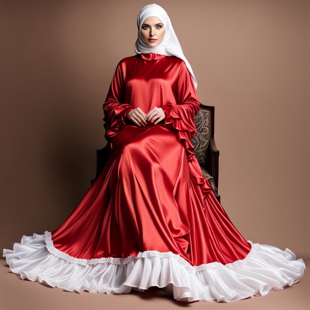Ruffled muslim dress