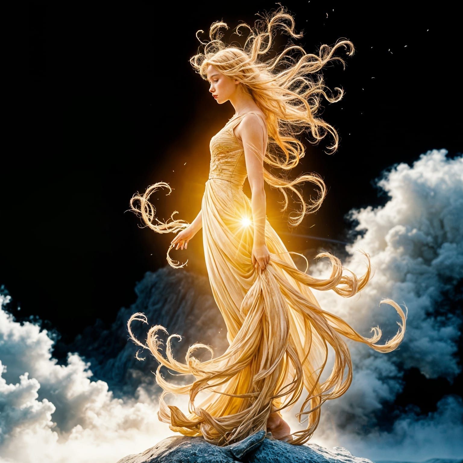 Ethereal Goddess of Radiant Light in Cinematic Splendor