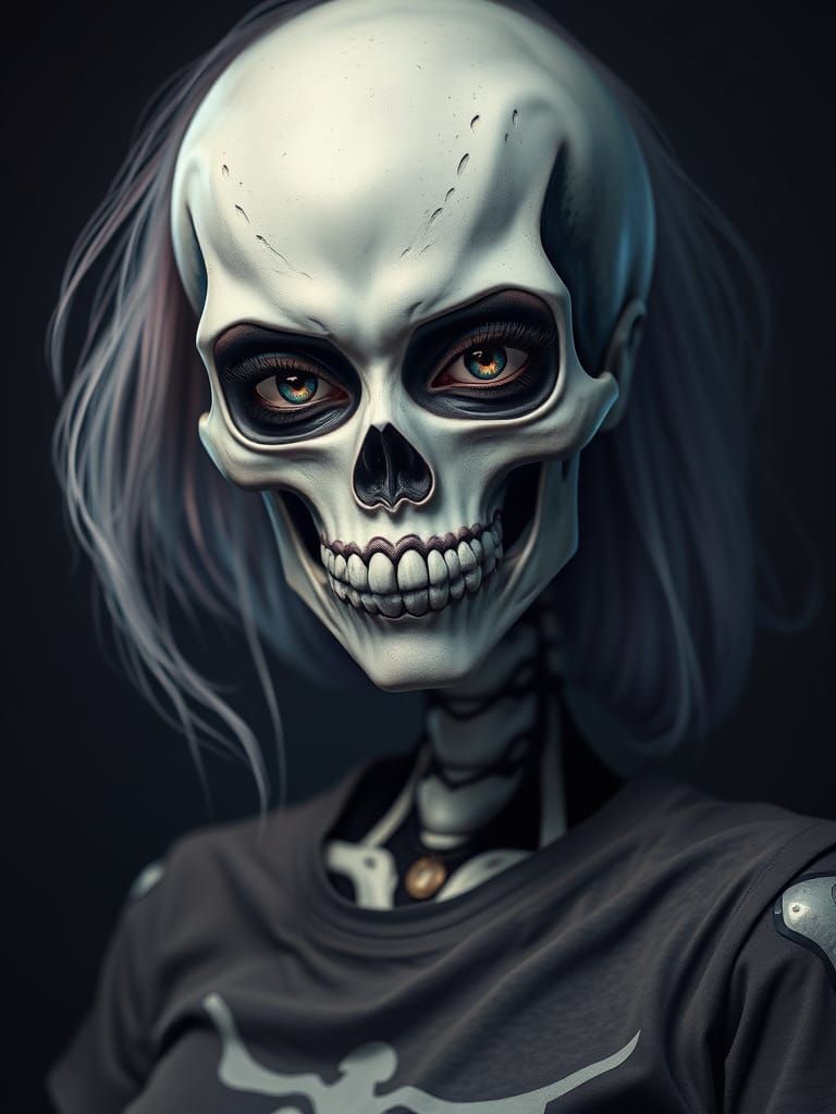 Hyperrealistic Skeletor Portrait in Dramatic Lighting