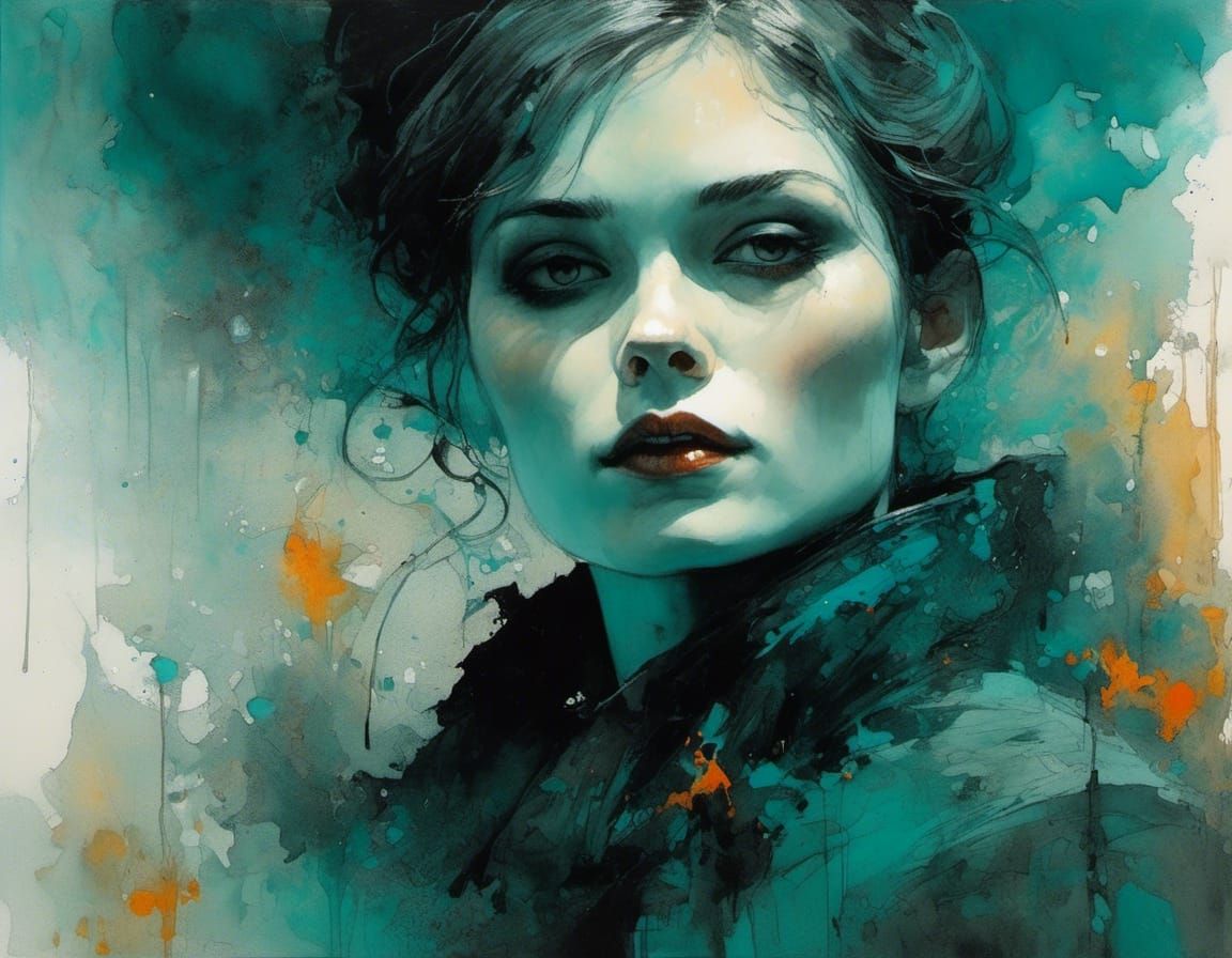 Ethereal Teal Ghost in Photorealistic Style