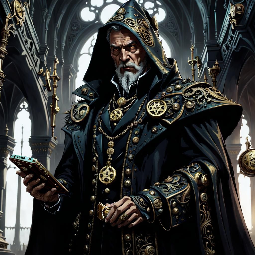 Evil Wizard Casting Magic in Dark Fantasy Style