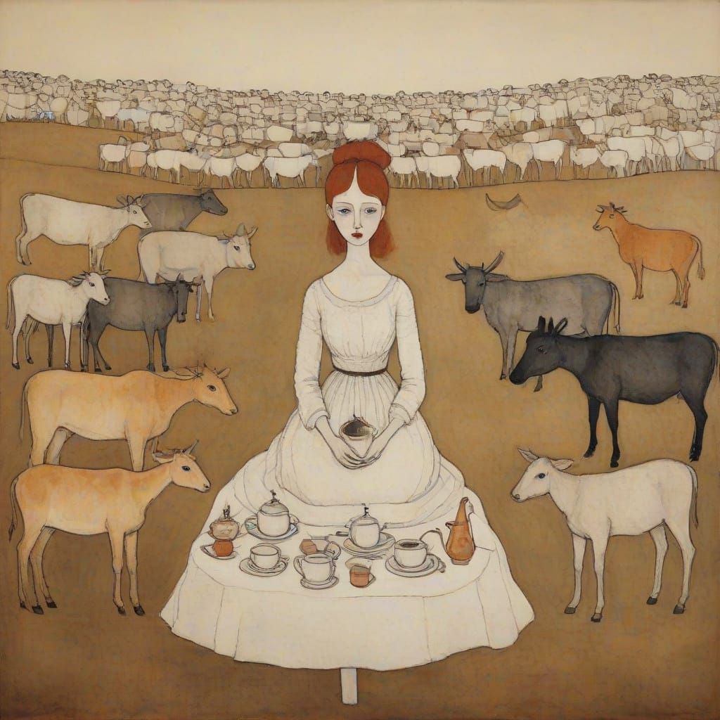 Egon Schiele and Paul Klee Inspired Figurative Art