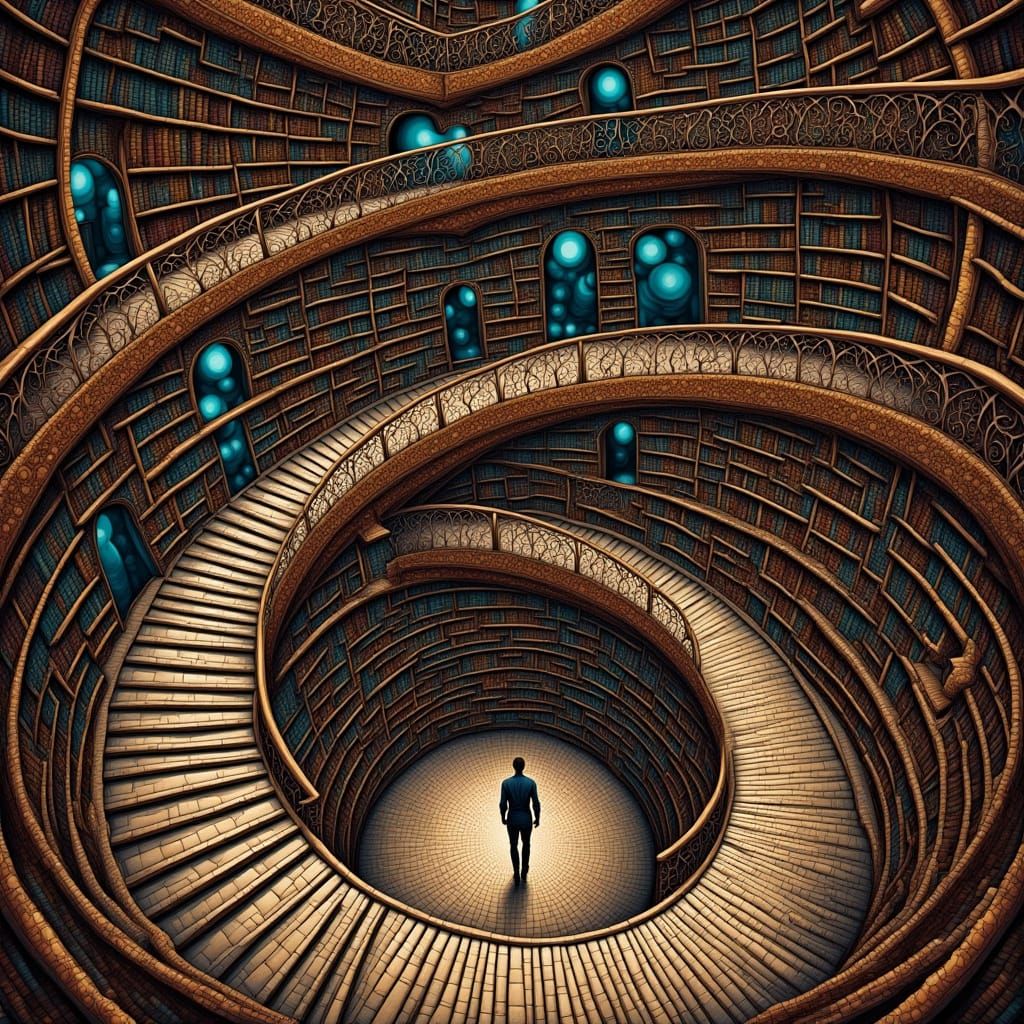 Descending into a Majestic Spiral Library