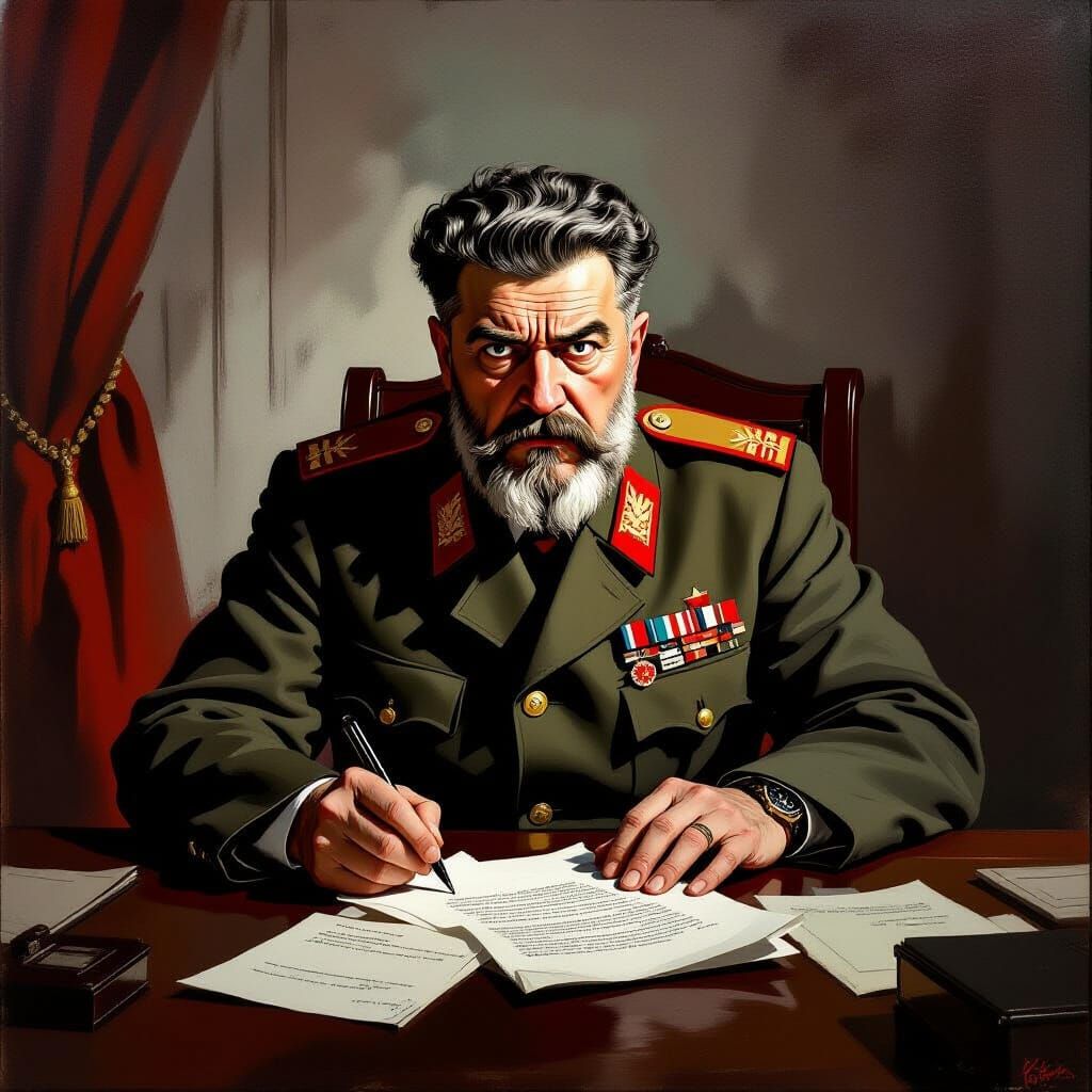 Stalin Reacts to Operation Barbarossa News in Dramatic Oil P...