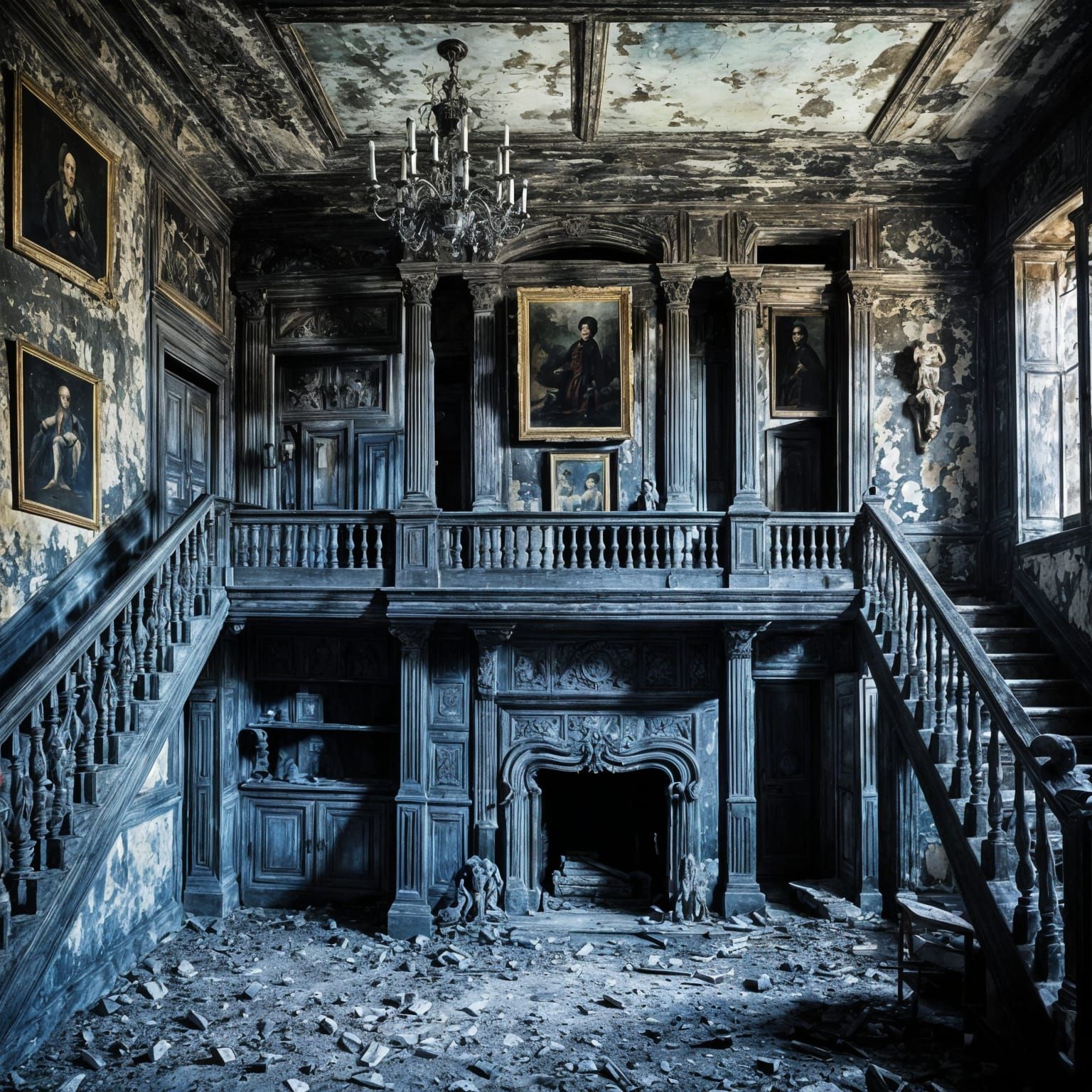 Eerie Spirits Inhabit Decaying Gothic Mansion
