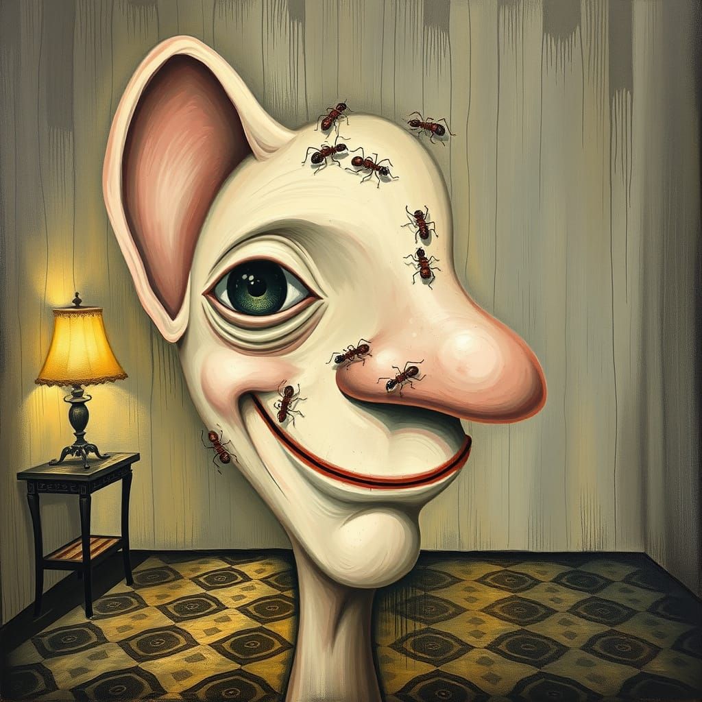 Whimsical Dürer-Inspired Portrait of a Friendly Face with Ex...