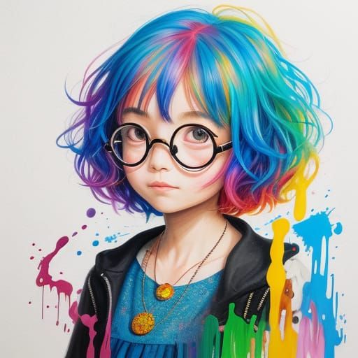 Hyper-Realistic Girl Drawing on Wall with Markers