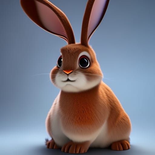 Pixar-Style 3D Rabbit Concept Art
