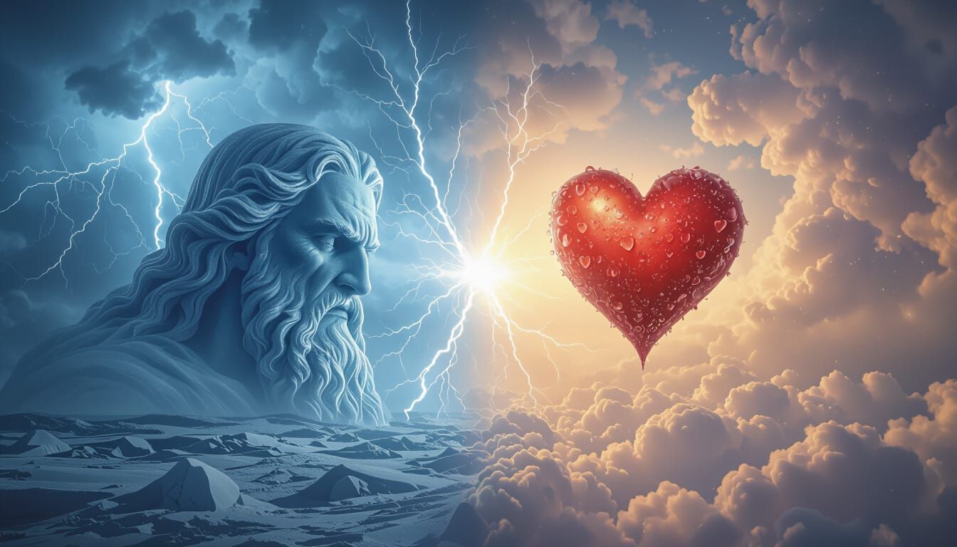 Dual Symbolism: God's Wrath and Love Contrasted in HDR