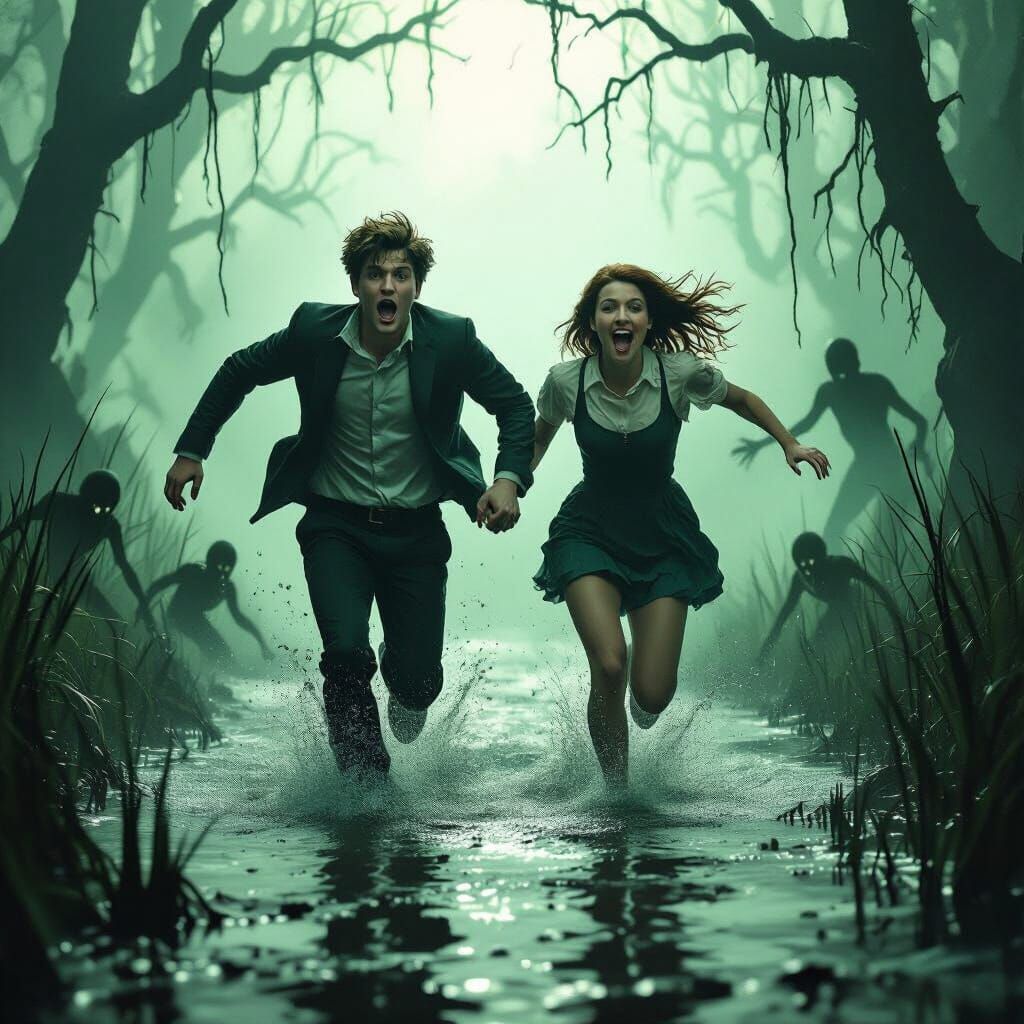 Teen Couple Flees Haunted Swamp in Hyperrealistic Horror Sce...
