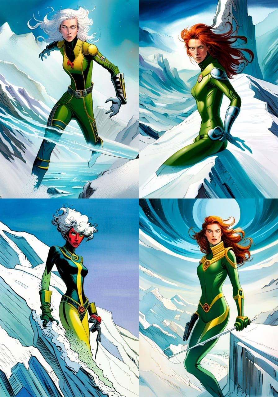 X-Men Rogue in Galactic Matte Painting Style