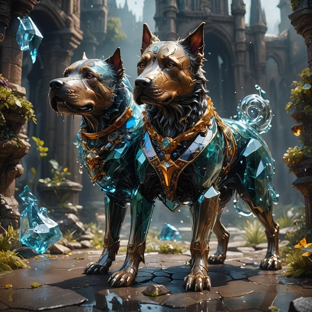 Glass Dog Detailed Matte Painting