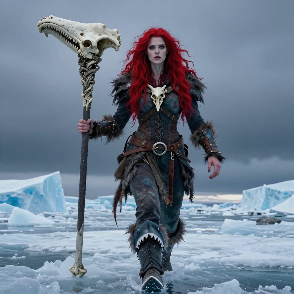 Ice Giantess Roams Greenland with Whale Bone Club