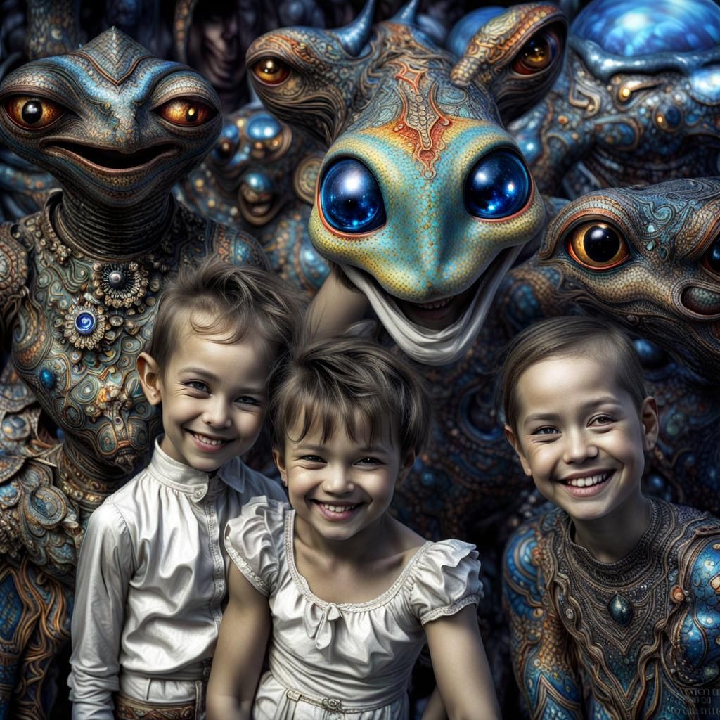 Hyperrealistic Aliens in Fashionable Clothing