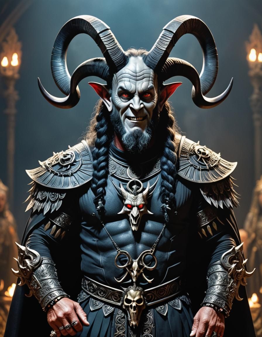 Tom Hanks all dressed up for his role as baphomet