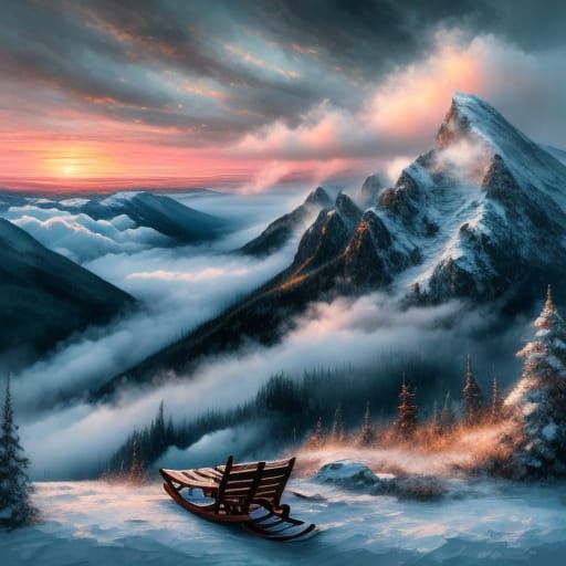 Surreal Mountain Masterpiece in Cinematic Film Still Style