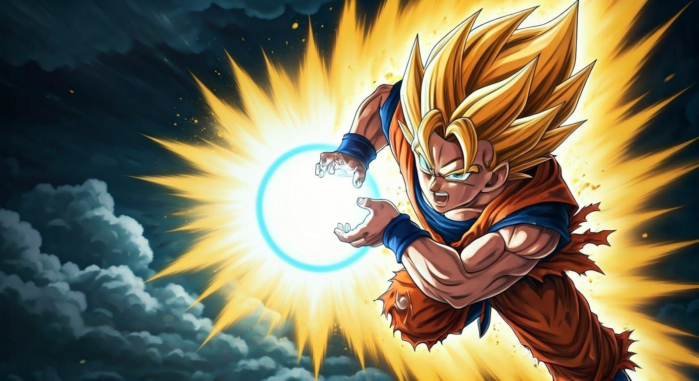 Goku Unleashes Epic Kamehameha Against Majin Buu in Vibrant ...