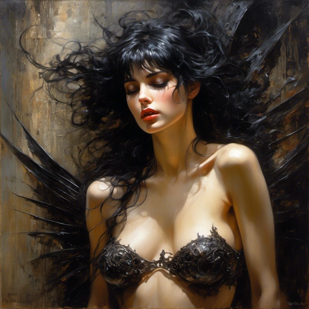 Hyperreal Gothic Portrait of Bare Woman