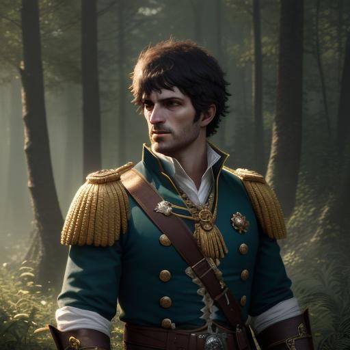 Napoleon Bonaparte in Italian Landscape: Cinematic Portrait