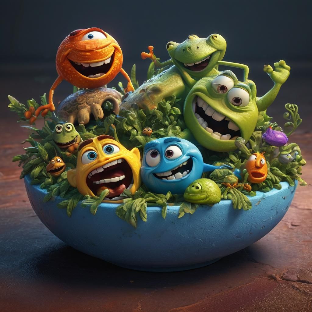 Enchanted Emoji in a Vibrant, Dreamlike Scene