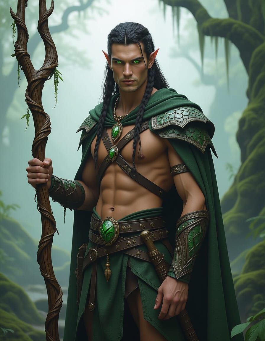 Yuan-ti Druid Portrait in Photorealistic Style