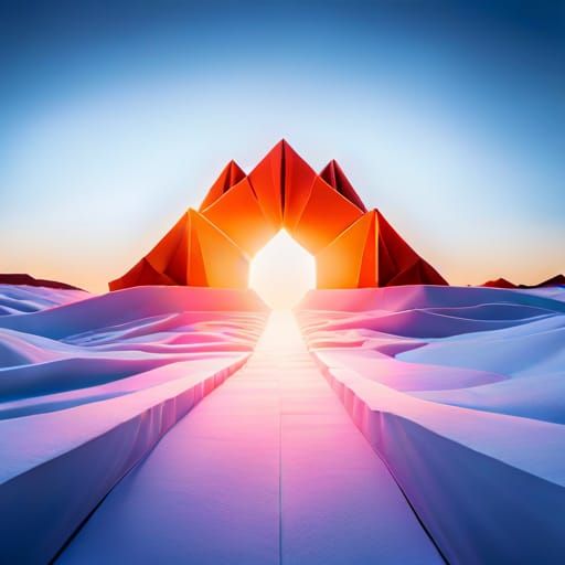 Intricate Origami Paper Folds in 8K Resolution