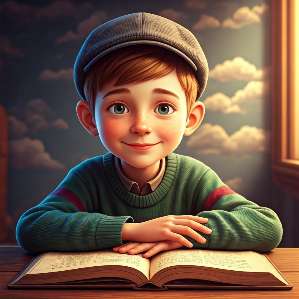 Young Boy with Payot, Dreamy Fantasy Concept Art