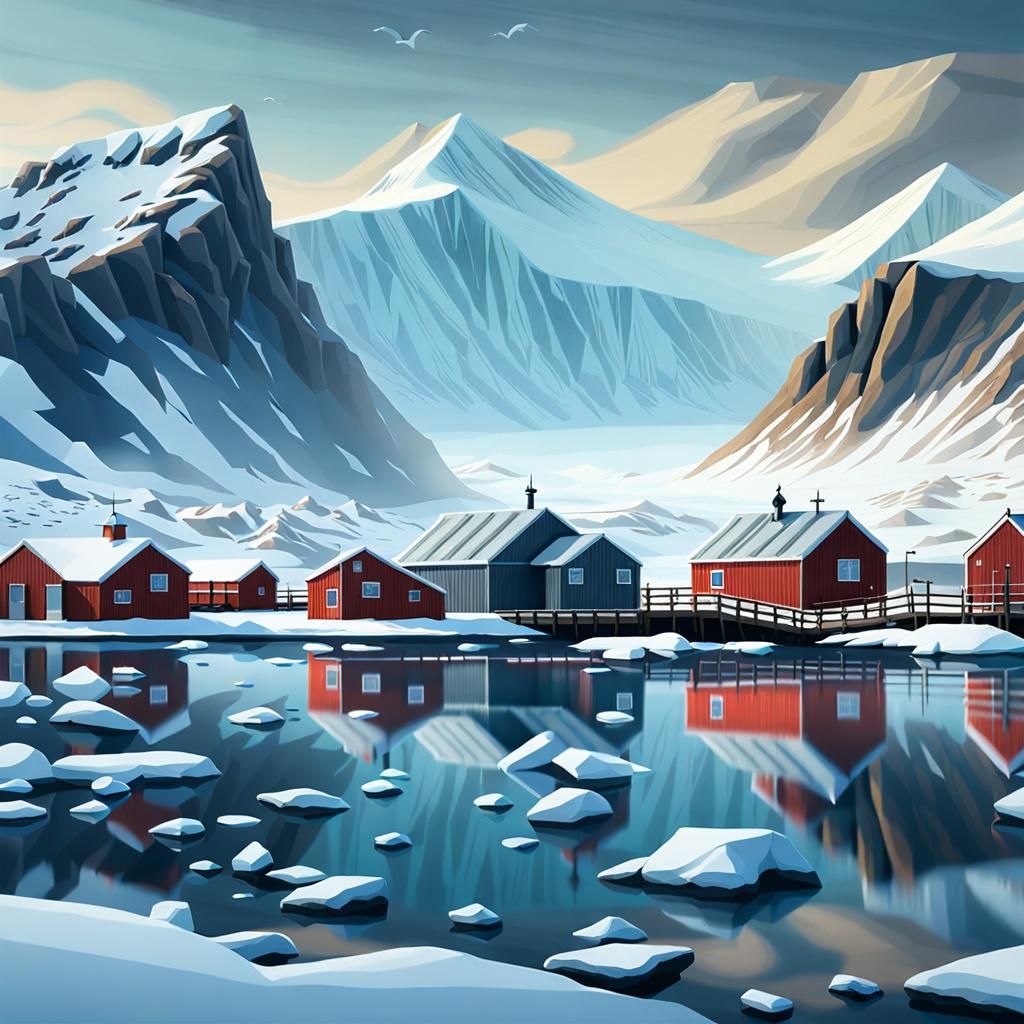 Cold Day in Svalbard: 8K Concept Art