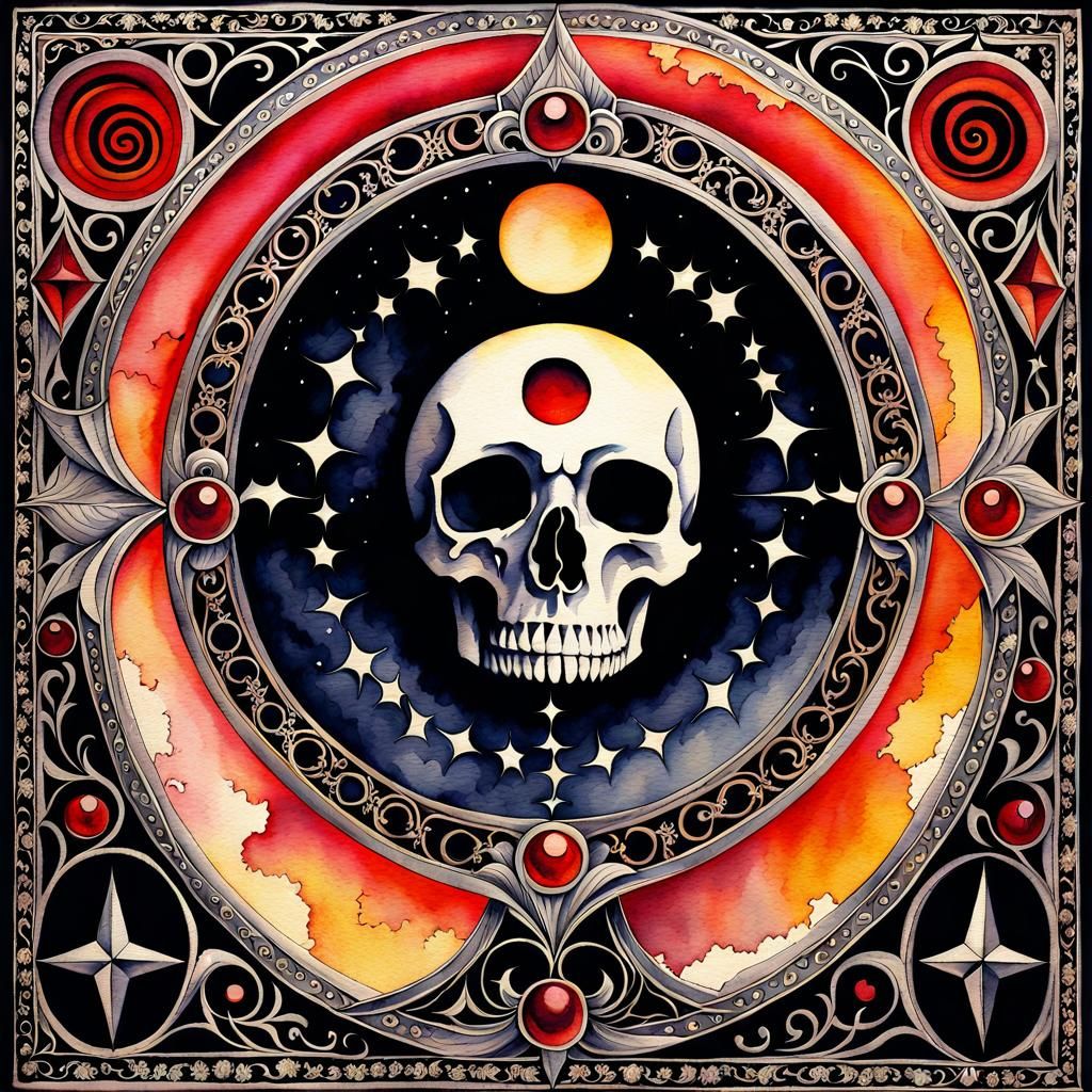 Gothic Watercolor Painting of True Evil