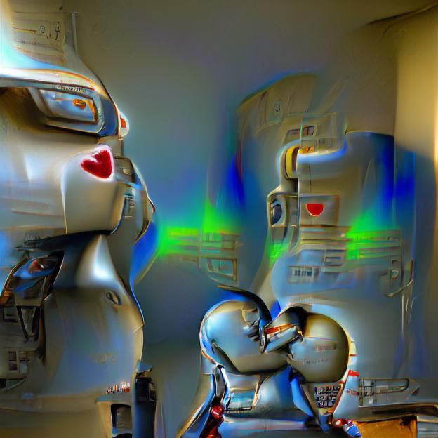 Robots Kissing: Hyperrealistic Drama in 8K