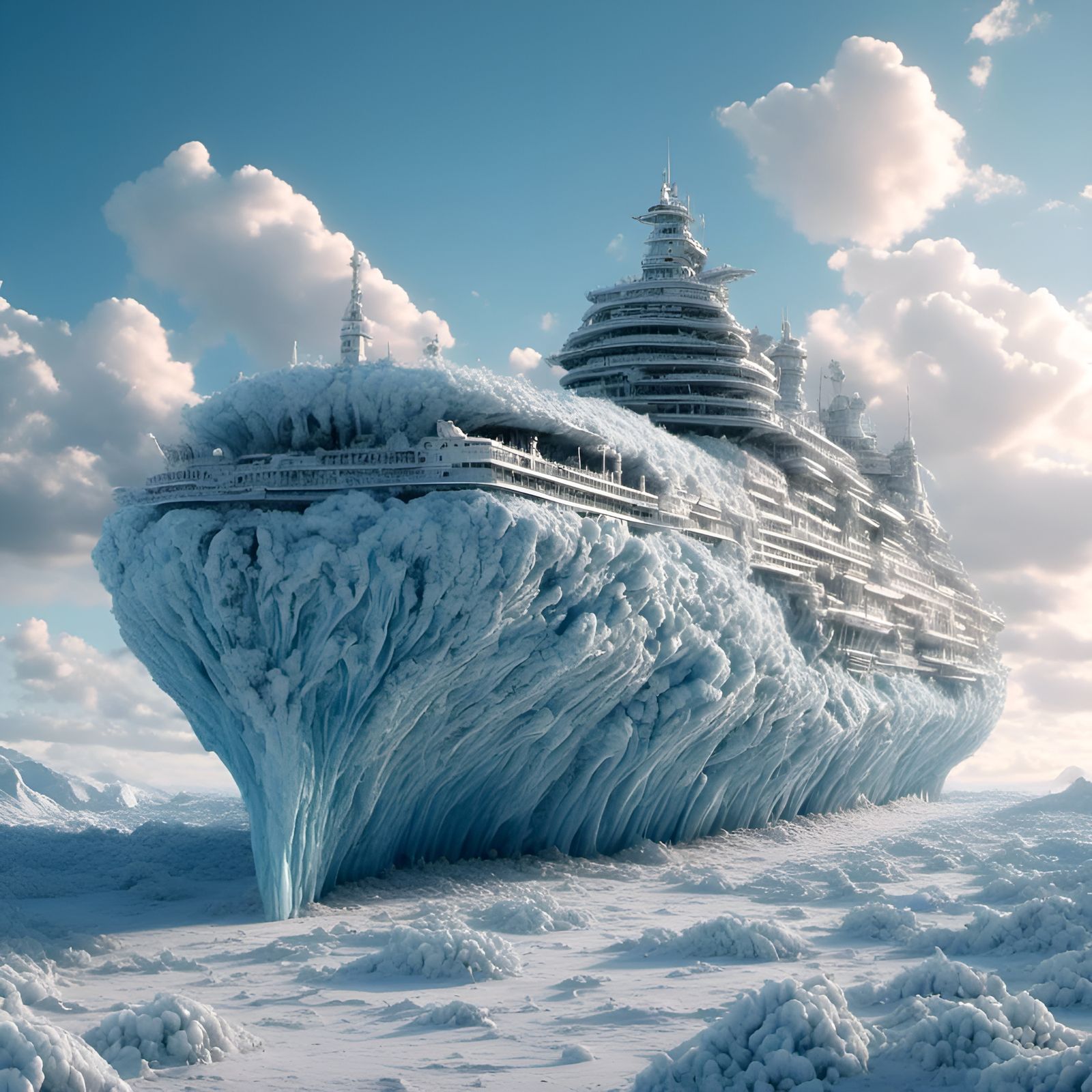 Pastel Blue Warship of Frozen Frost