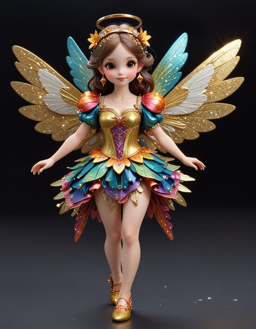 Colorful Mechanic Fairy with Duck in 3D