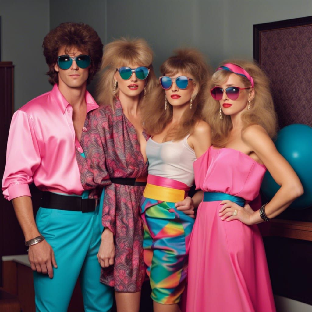 Vibrant 80s Party Outfit, AI Generated