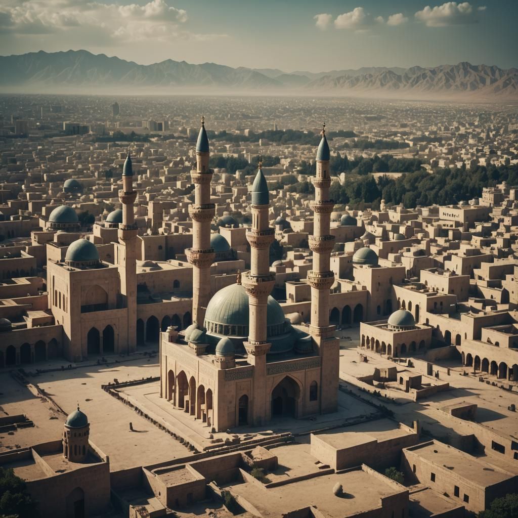Dramatic Ancient Mosque in Cinematic Style