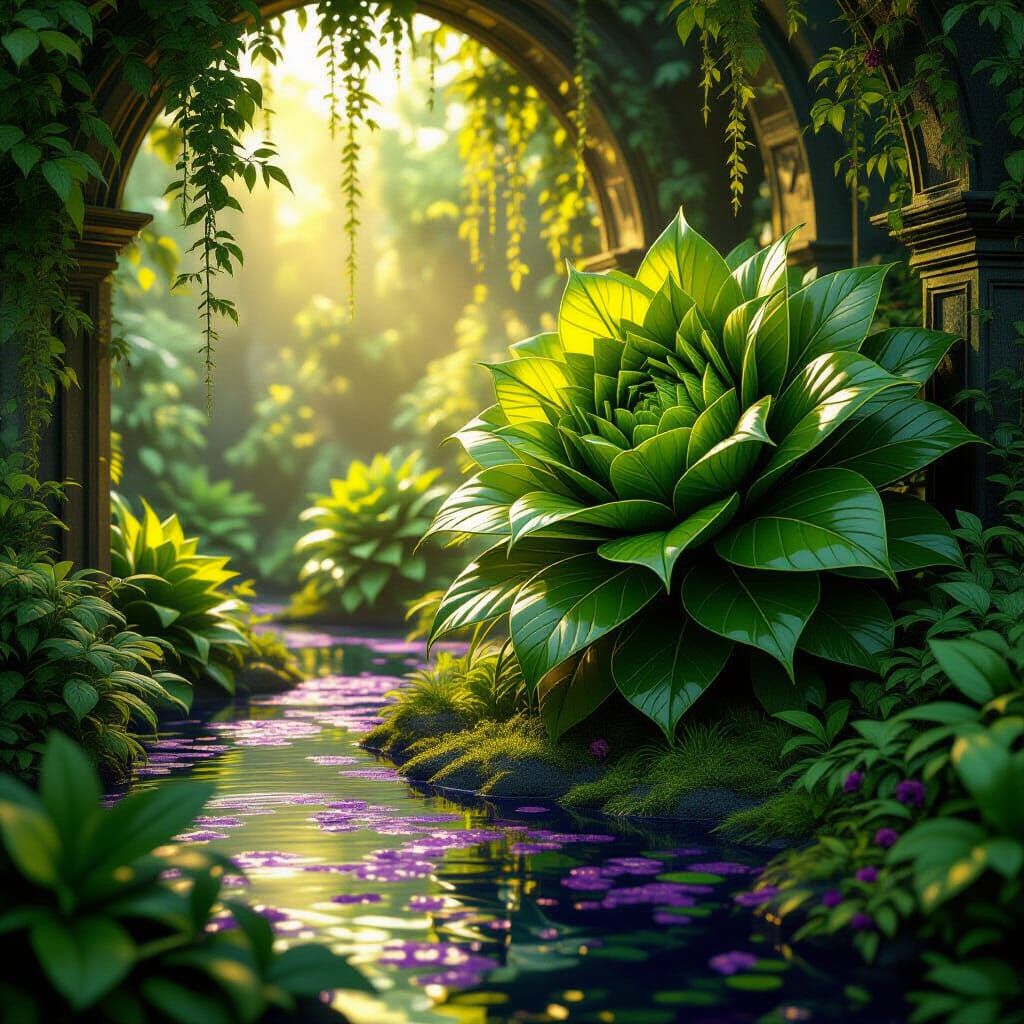 Dark Fantasy Chlorophyll Scene in Purple and Yellow