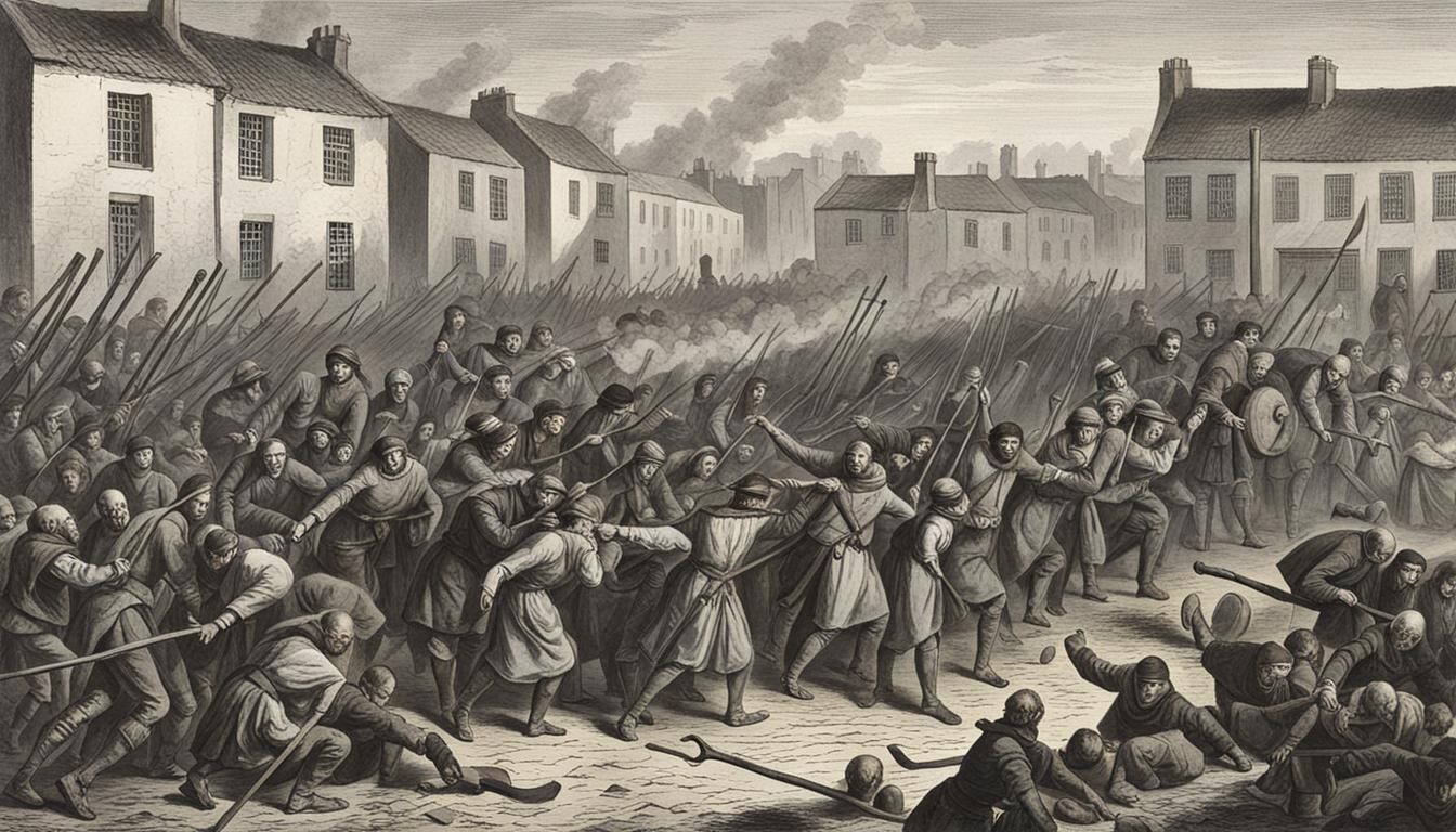 Ancient Riot Scene During Famine
