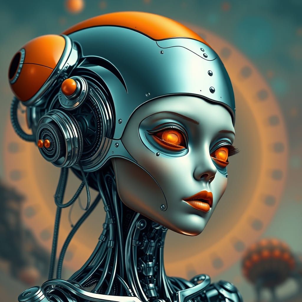 Cyberpunk Surrealist Vision of a Bio Mechanical Woman