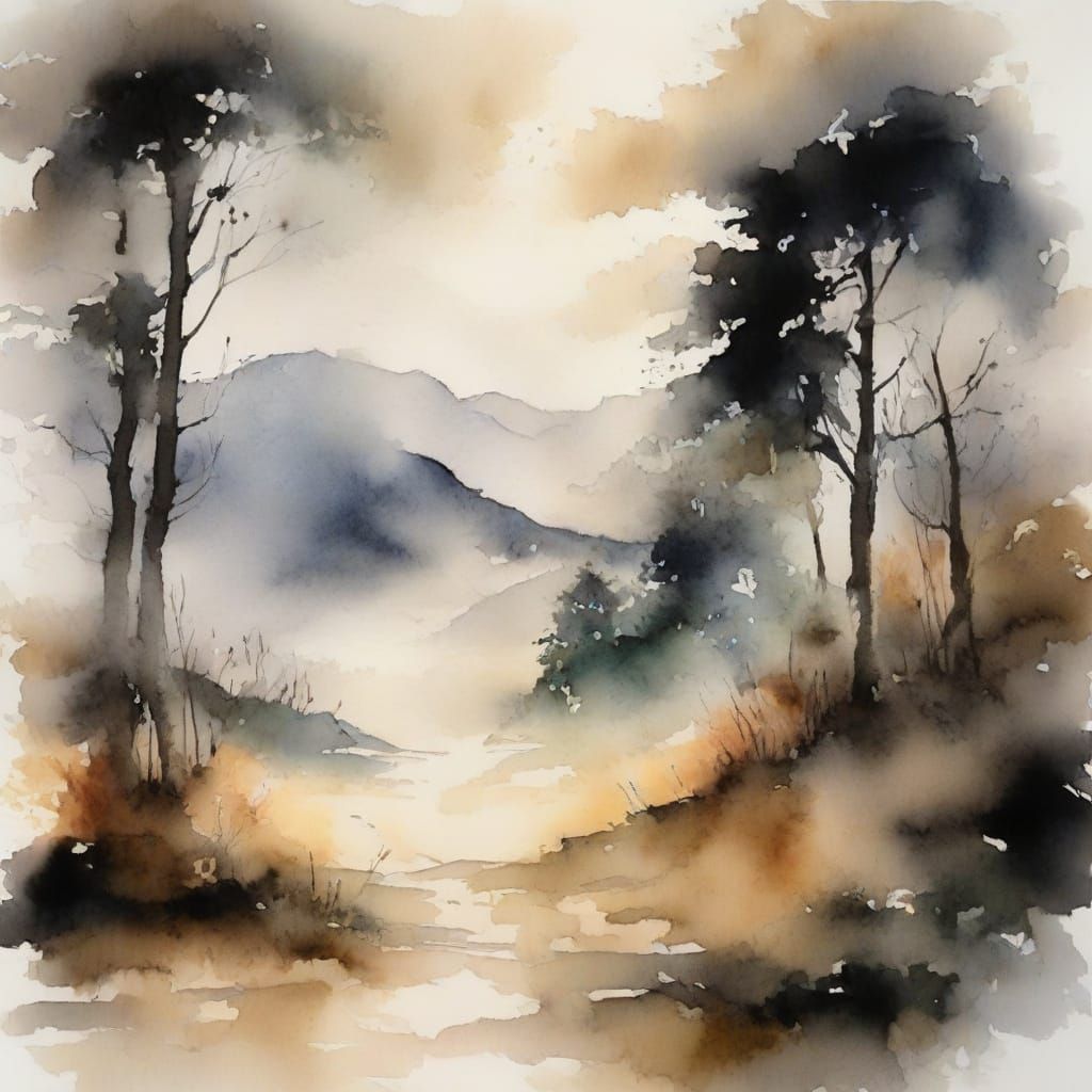 Misty Morning Sunrise with Soft Sunlight