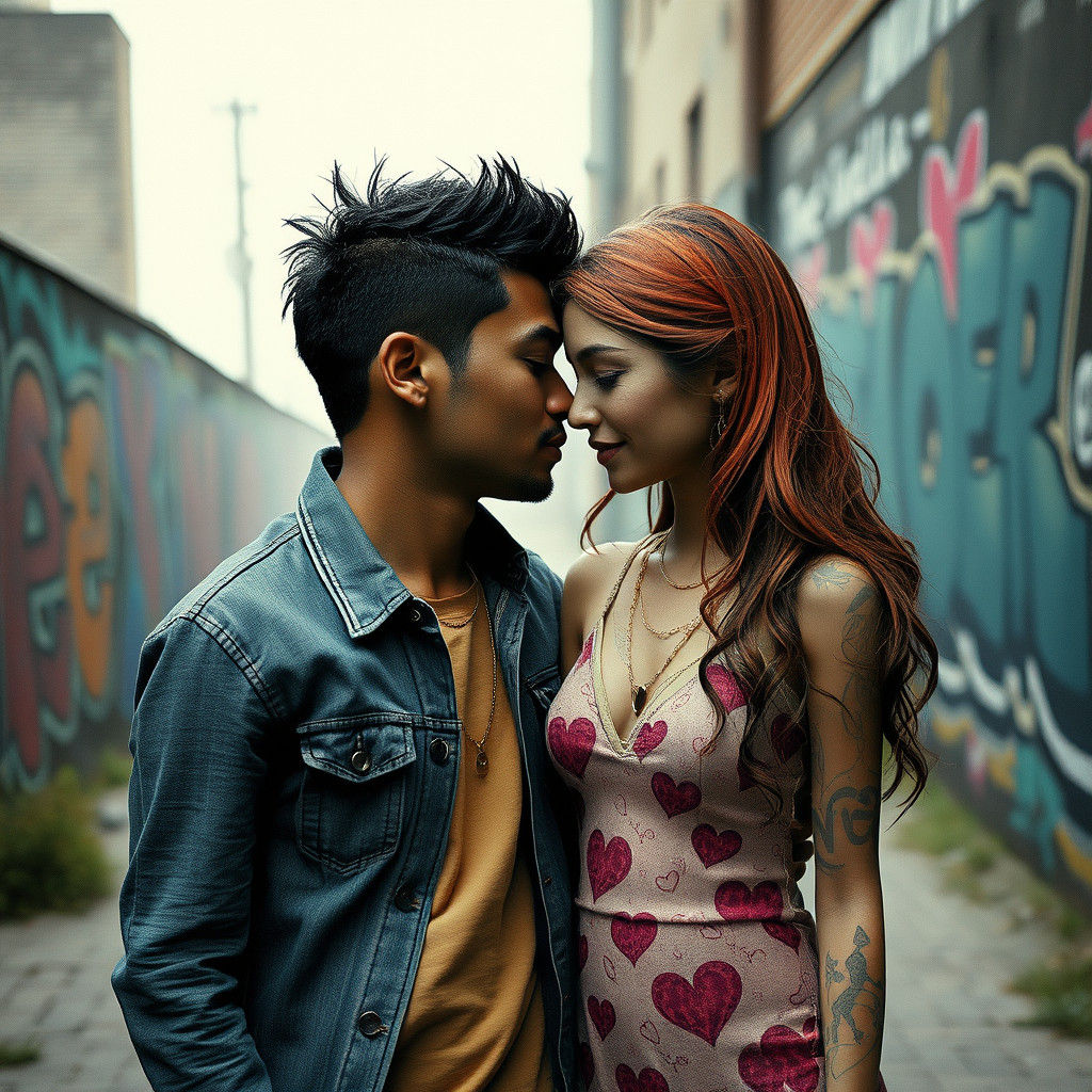 Graffiti Art: Couple's Portrait in Street Art Style