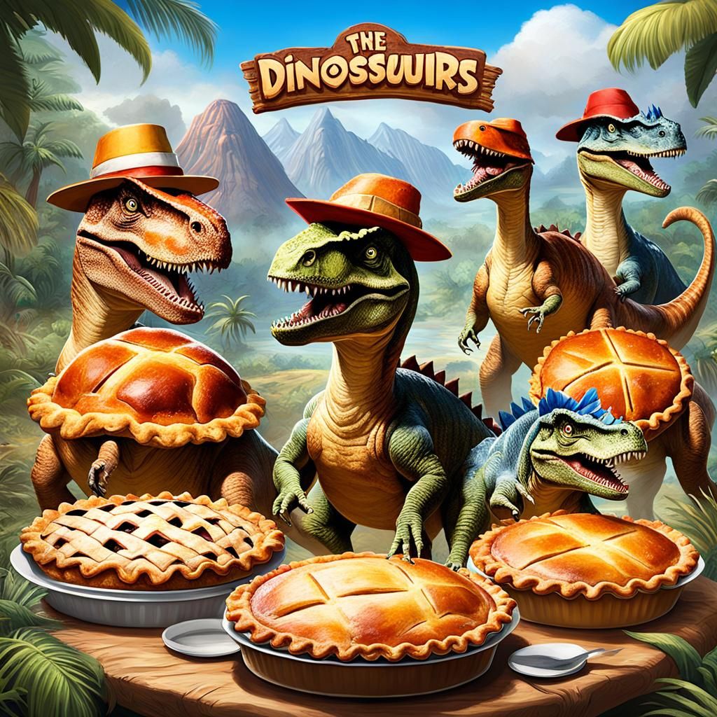 Dinosaurs in Pie-Filled Prehistoric World